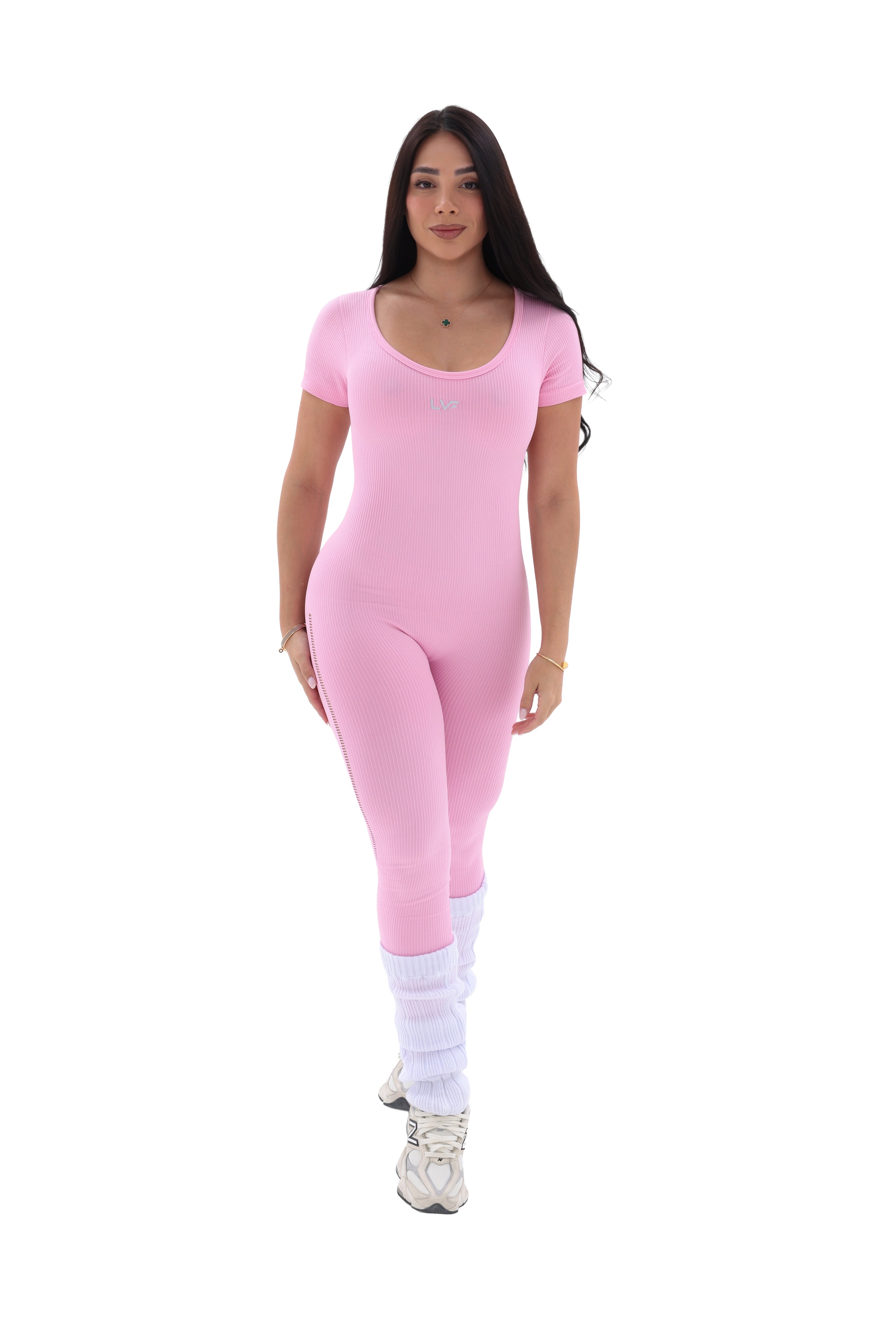 Seamless Open-Back Jumpsuit with Side Cut-Out