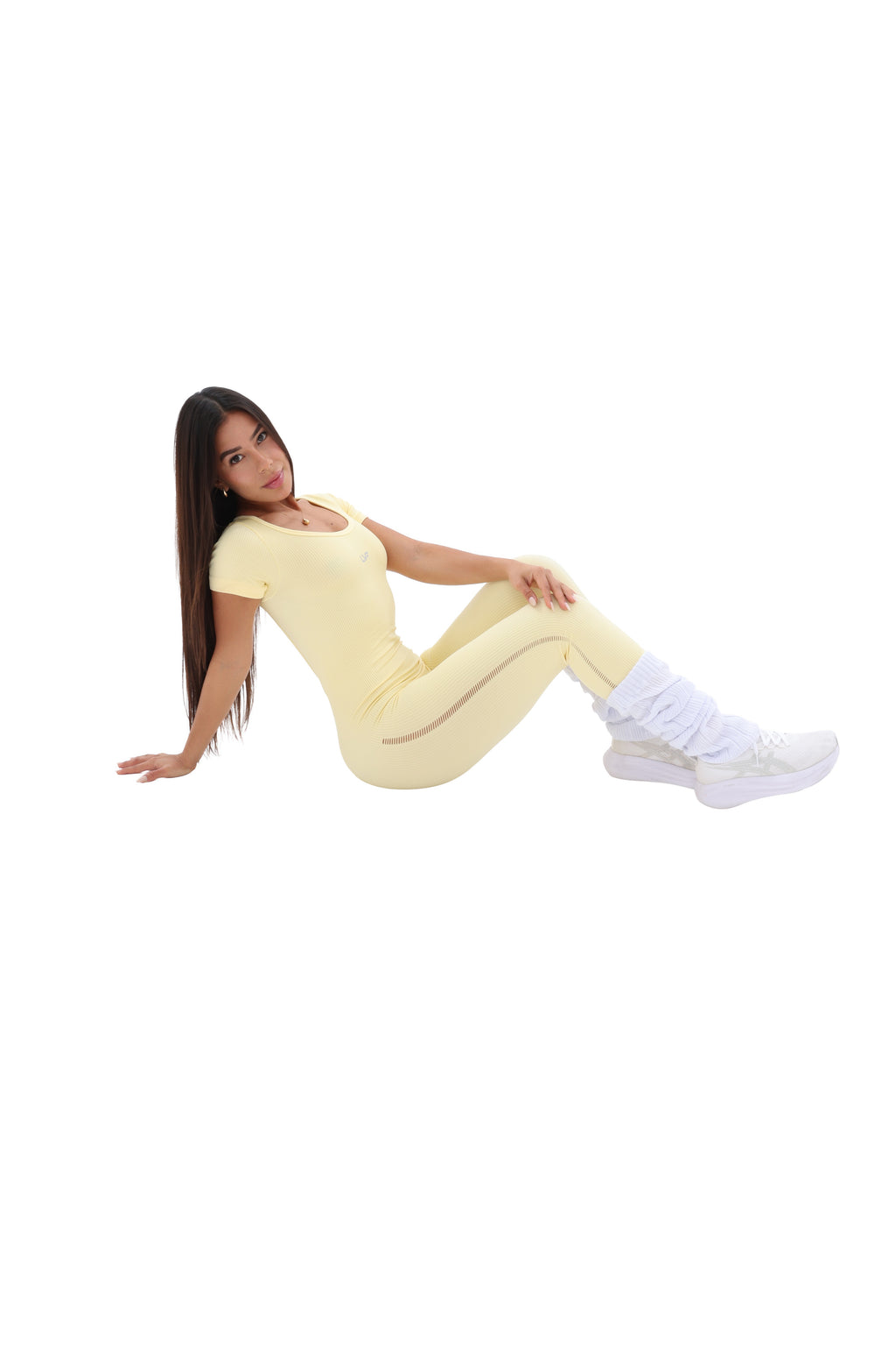 Seamless Open-Back Jumpsuit with Side Cut-Out